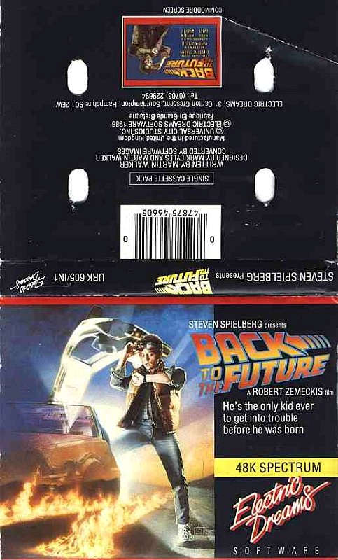 Back to the Future box art for ZX Spectrum